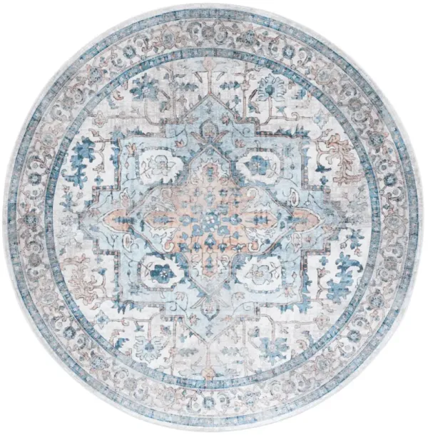 ORLANDO 760 BLUE  6'-7' x 6'-7' Round Round Rug