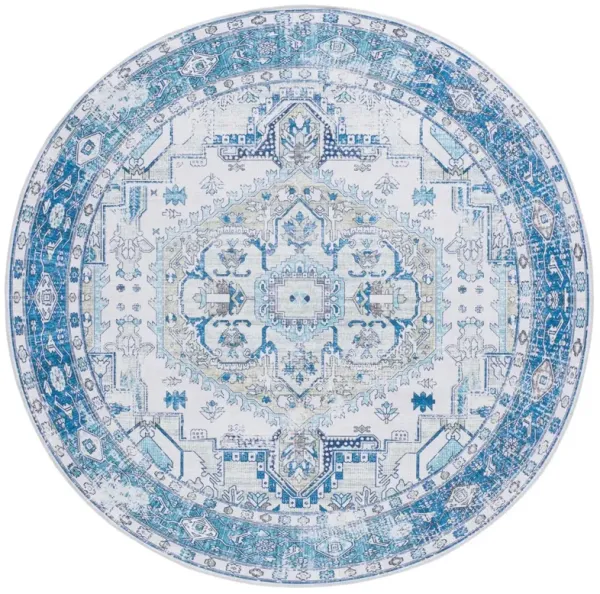 ARIZONA 105 Blue 6' X 6' Round Round Rug