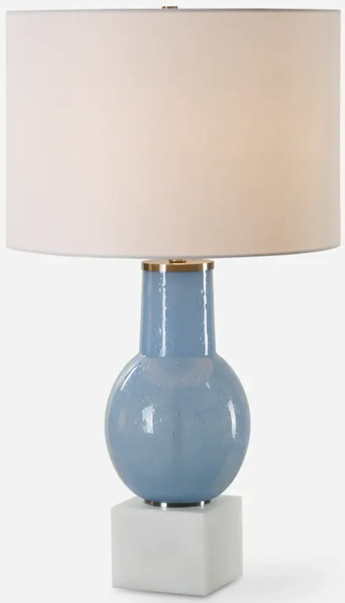 Clear Sky Blue Glass Table Lamp