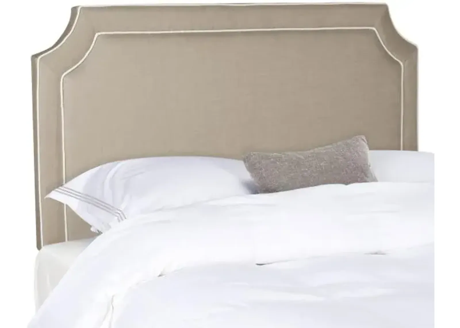 Dane Oyester & White Piping Headboard