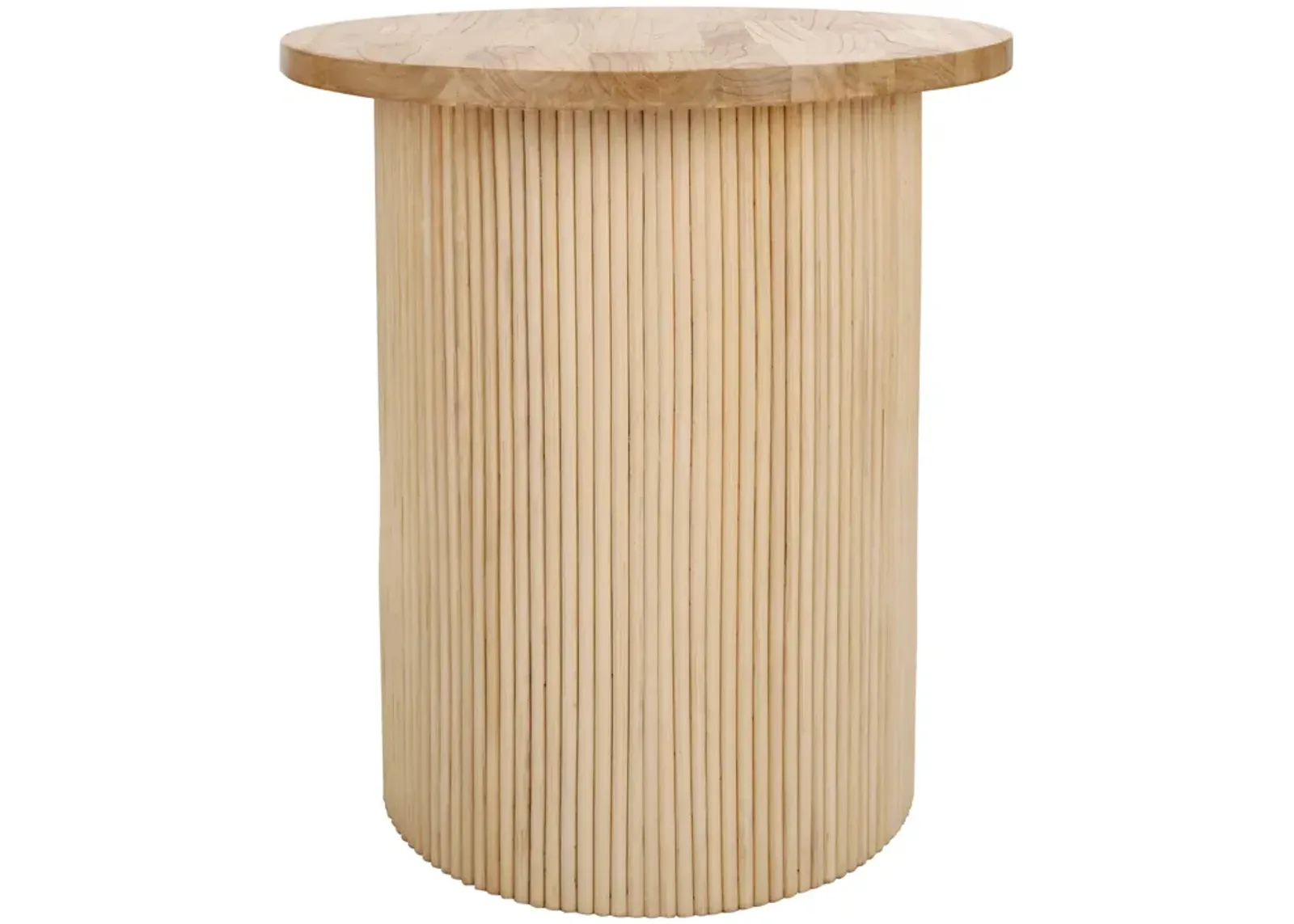 Kiefer Rattan Side/End Table w/ Wood Top, Natural