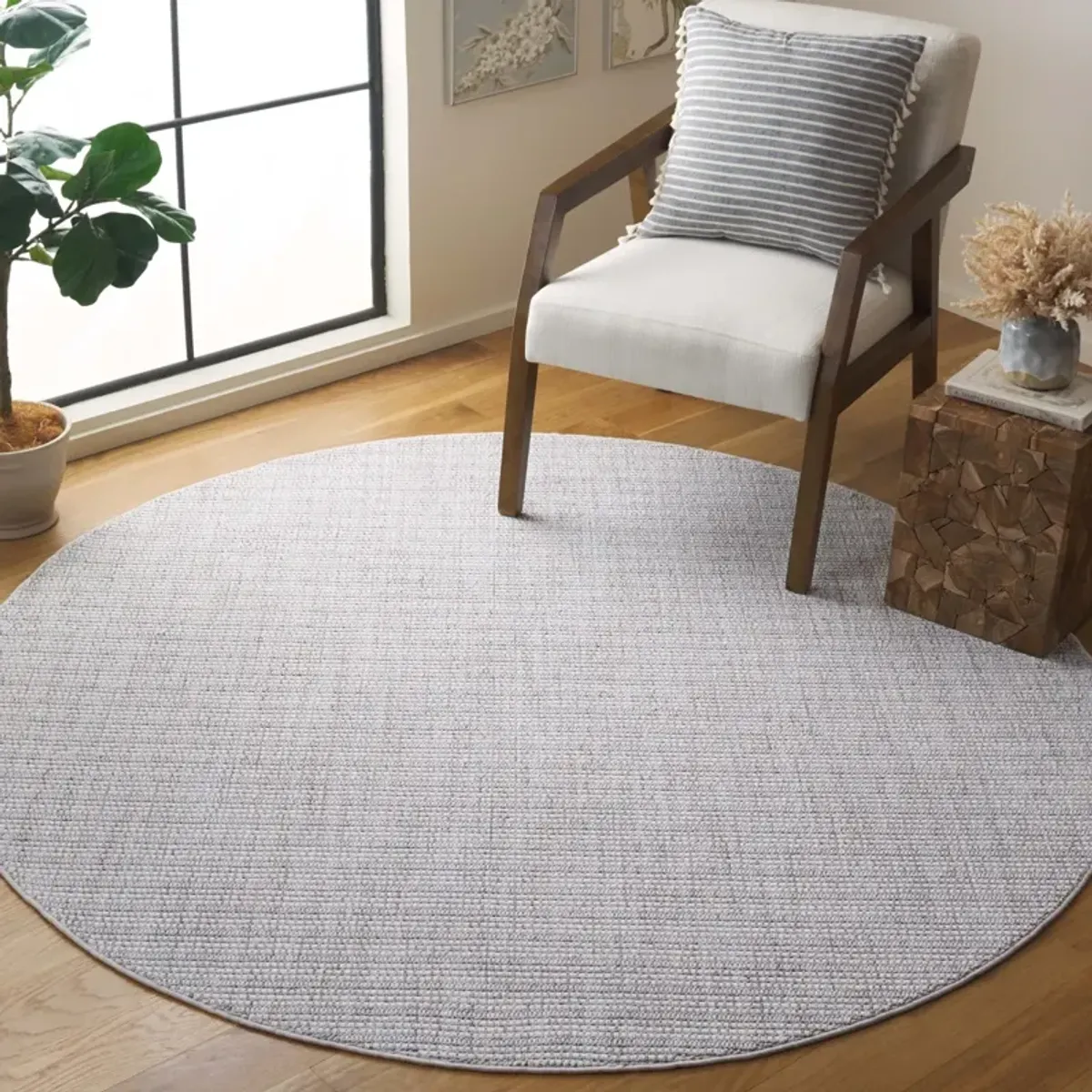 MSR1916 SERENITY GREY  6'-7' x 6'-7' Round Round Rug