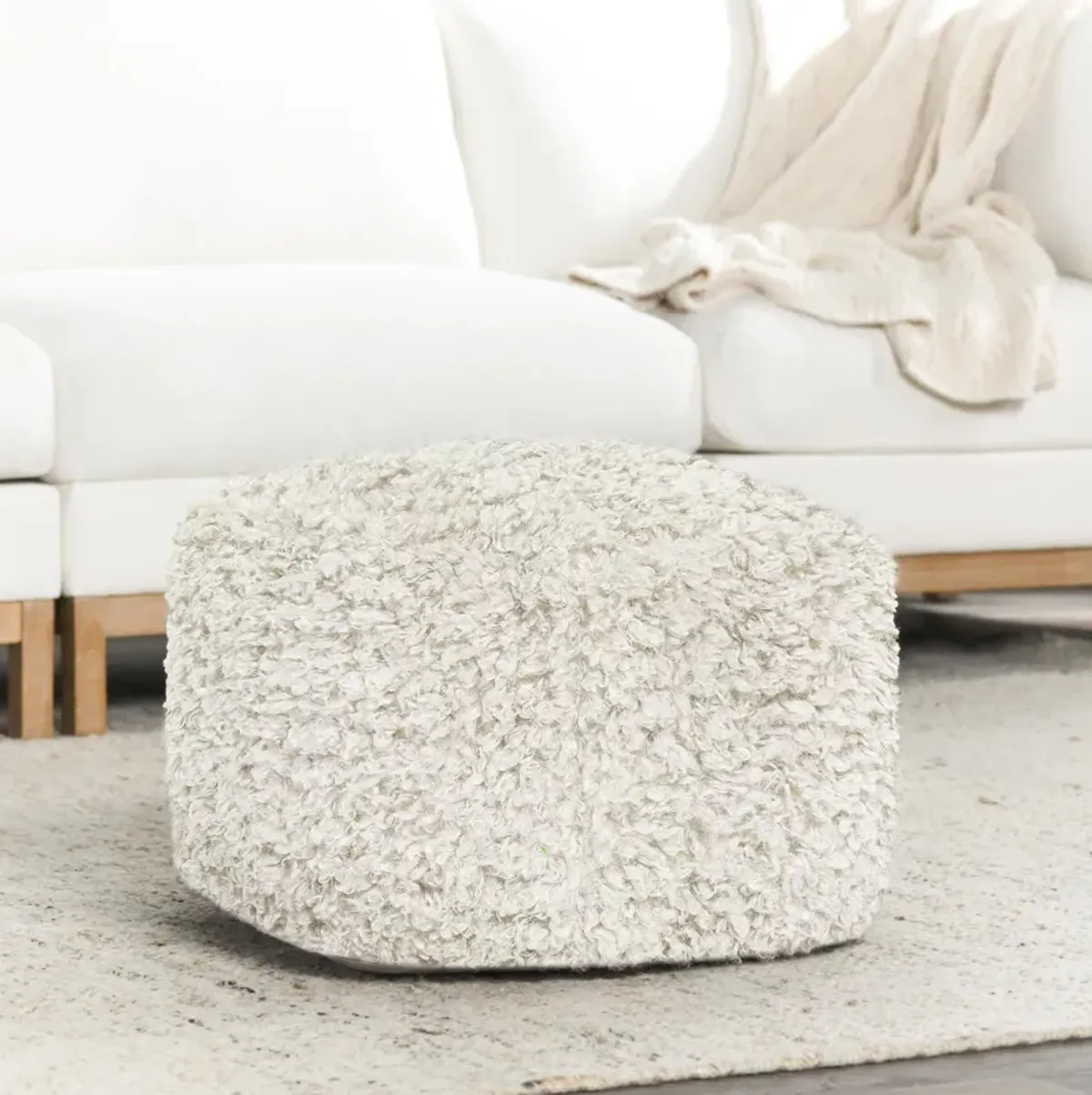 Carters Ivory Pouf 18x18x14