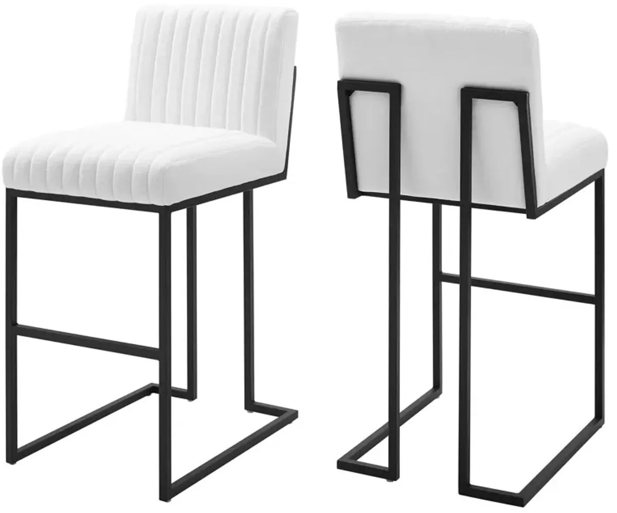 Indulge Channel Tufted Fabric Bar Stools