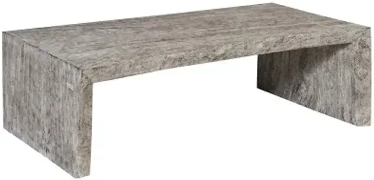 waterfall coffee table, gray stone