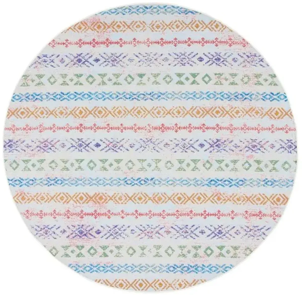 SUMMER 429 Blue  6'-7' X 6'-7' Round Round Rug