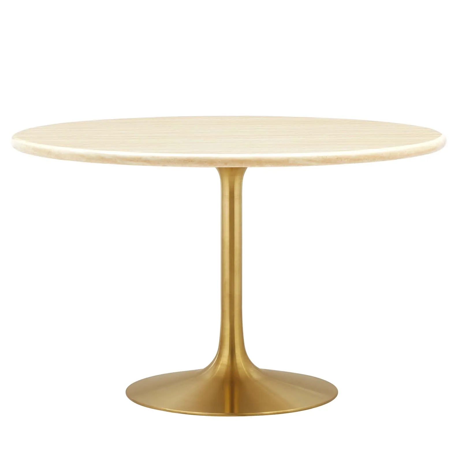 Lippa 48" Round Artificial Travertine  Dining Table