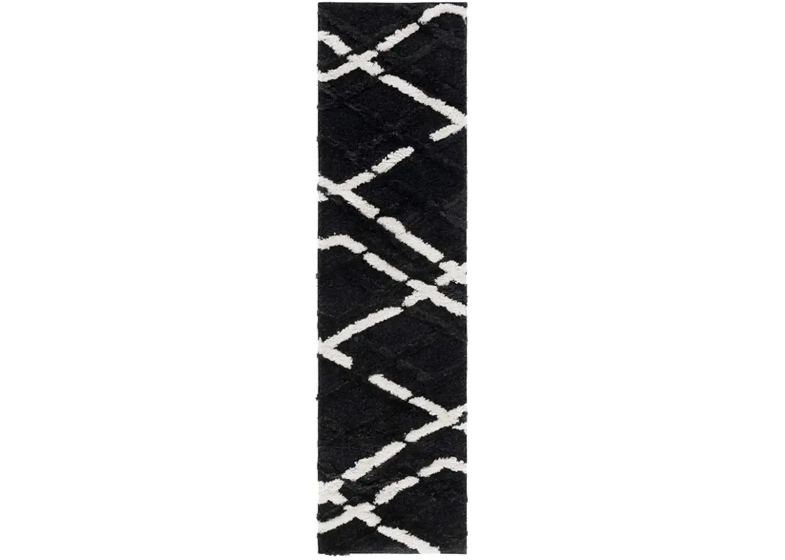 HI-LO SHAG 206 Grey  2'-2' X 8' Runner Rug