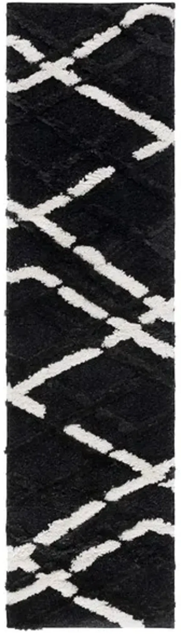 HI-LO SHAG 206 Grey  2'-2' X 8' Runner Rug