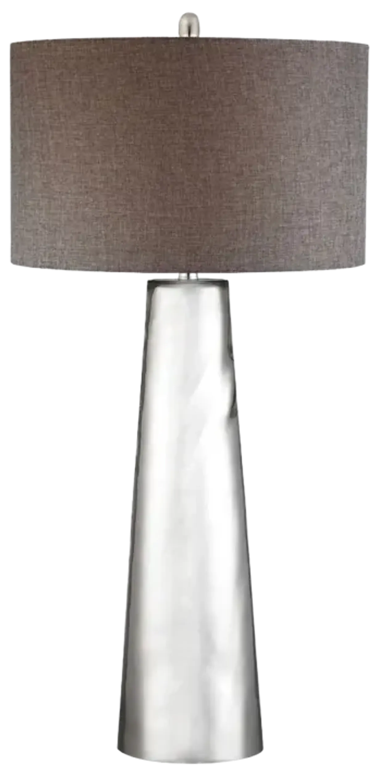 Tapered Cylinder 37.5" High 1-Light Table Lamp - Silver Mercury