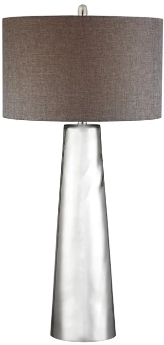 Tapered Cylinder 37.5" High 1-Light Table Lamp - Silver Mercury