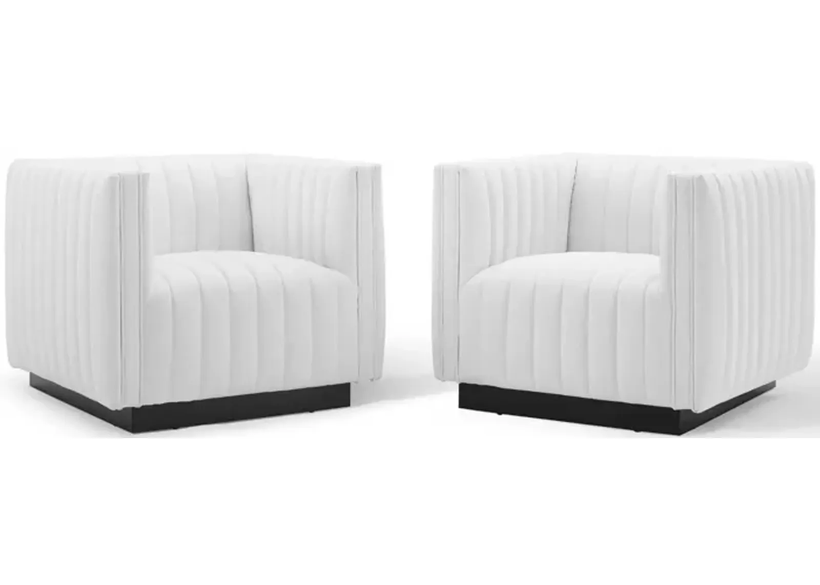 Conjure Tufted Armchair Upholstered Fabric Set of 2