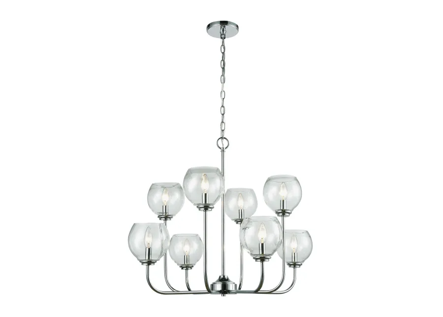 Emory 30" Wide 8-Light Chandelier - Polished Chrome