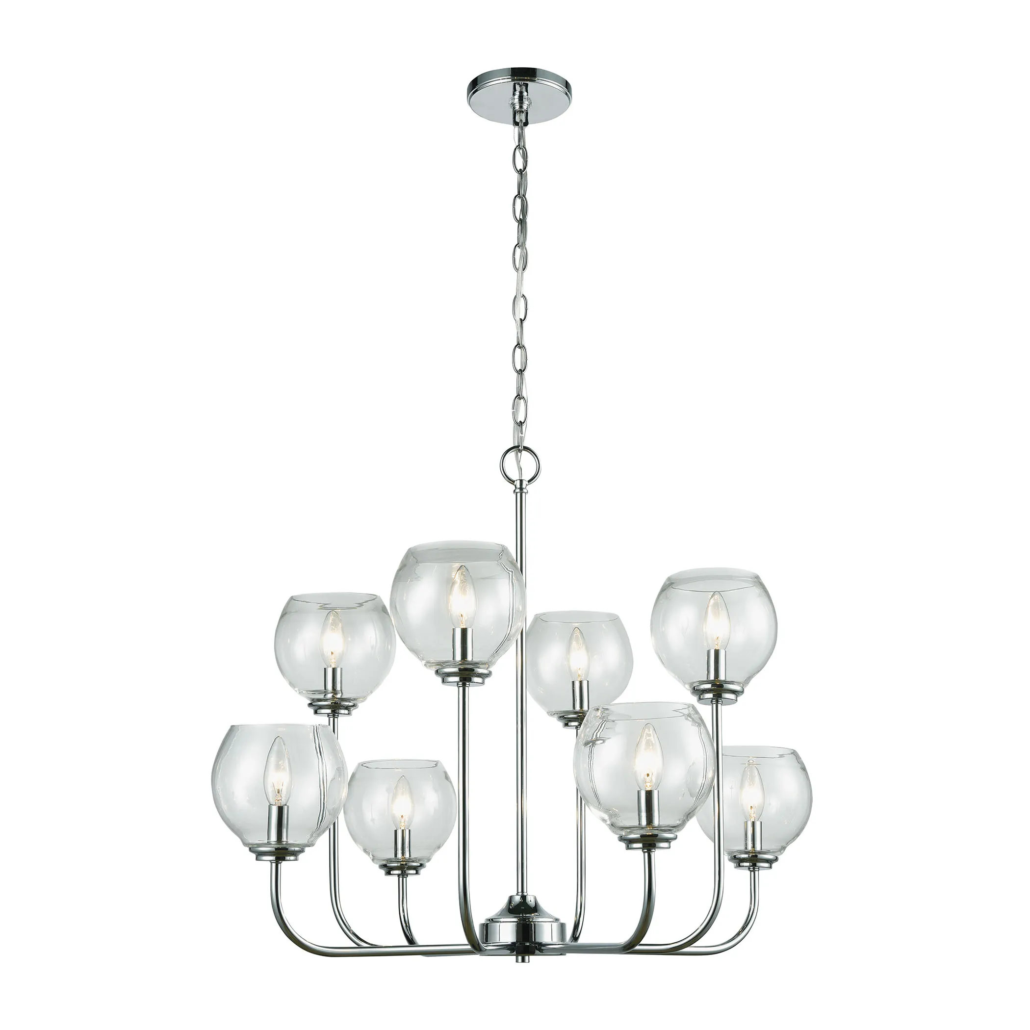 Emory 30" Wide 8-Light Chandelier - Polished Chrome