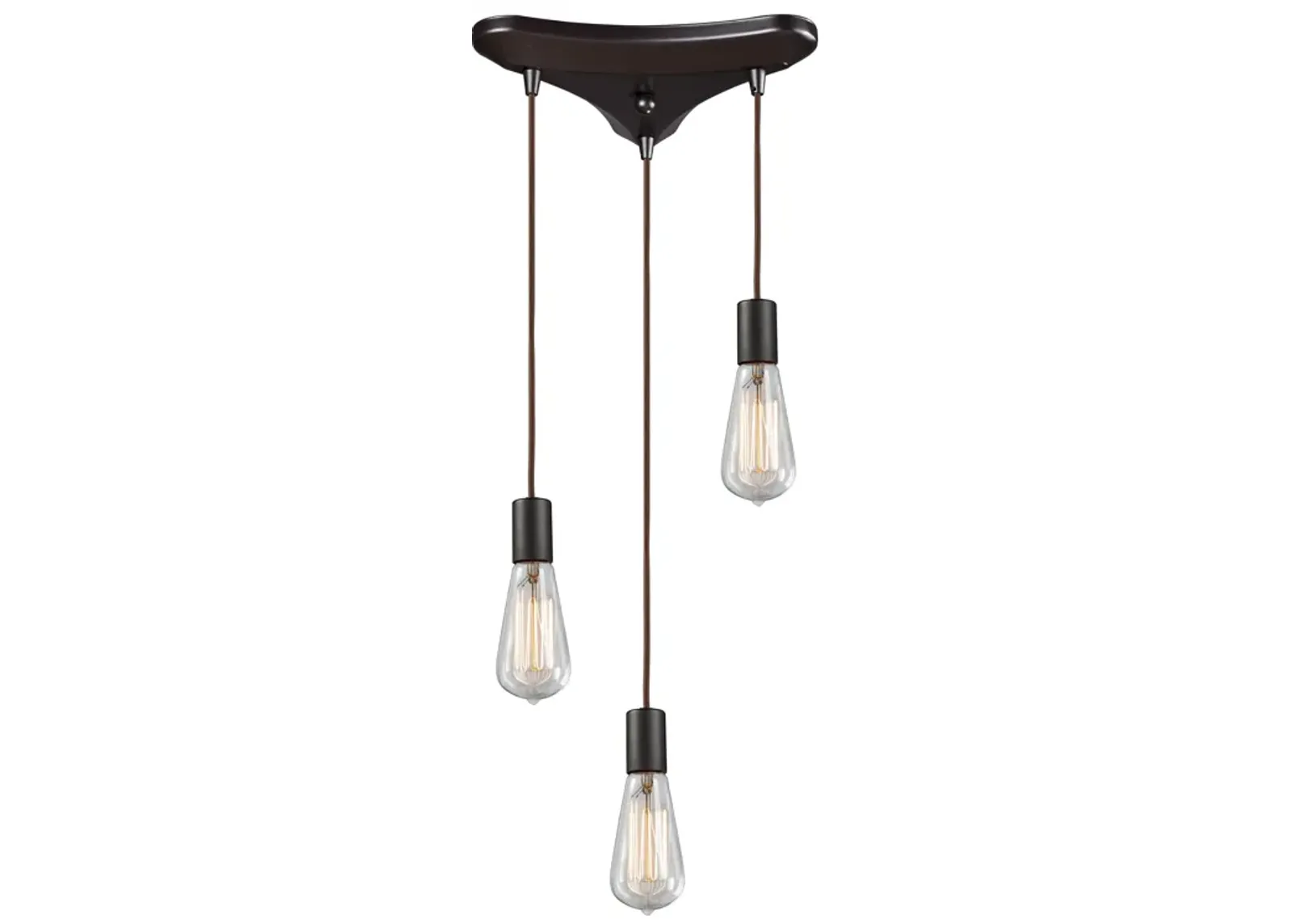 Menlow Park 10" Wide 3-Light Multi Pendant - Oiled Bronze