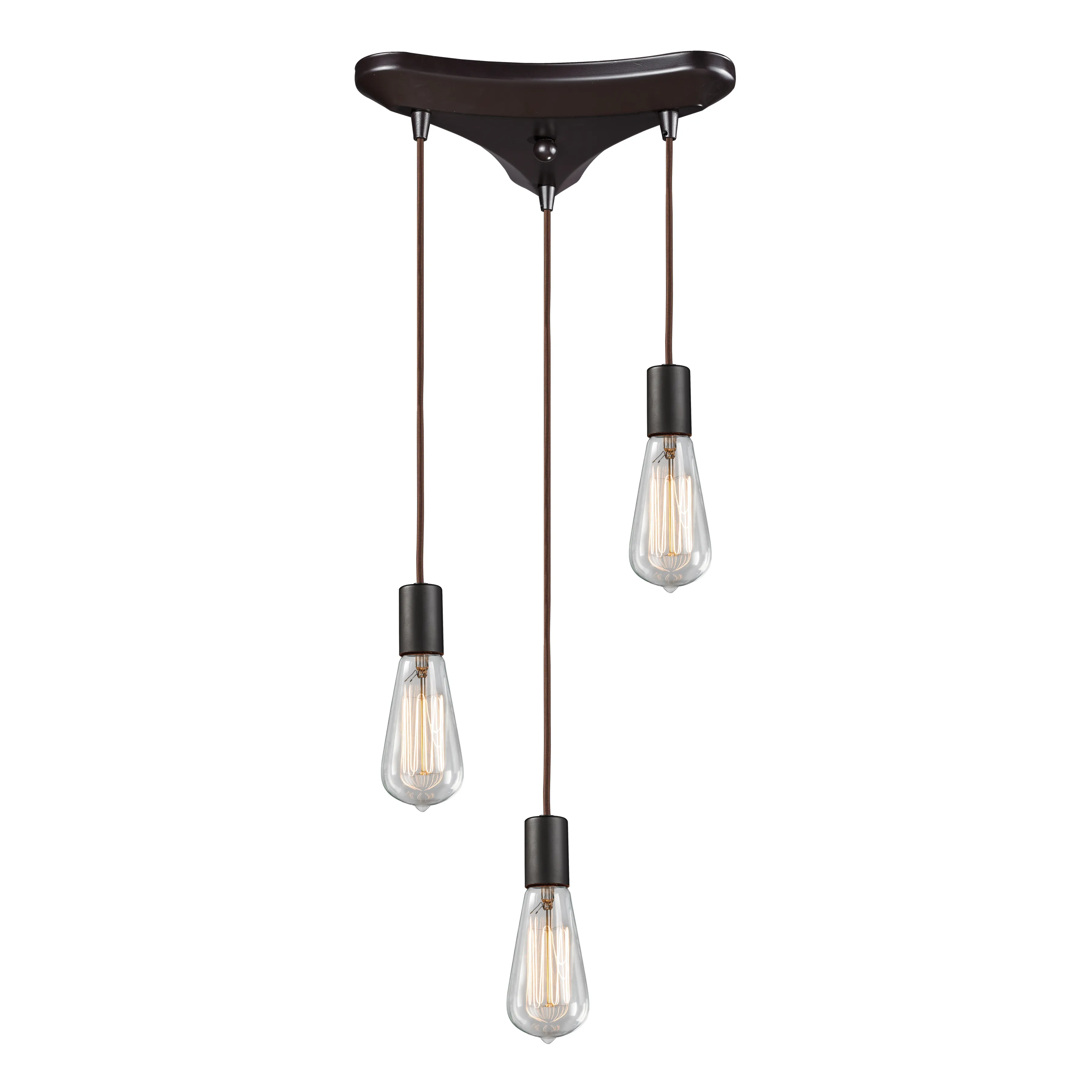 Menlow Park 10" Wide 3-Light Multi Pendant - Oiled Bronze