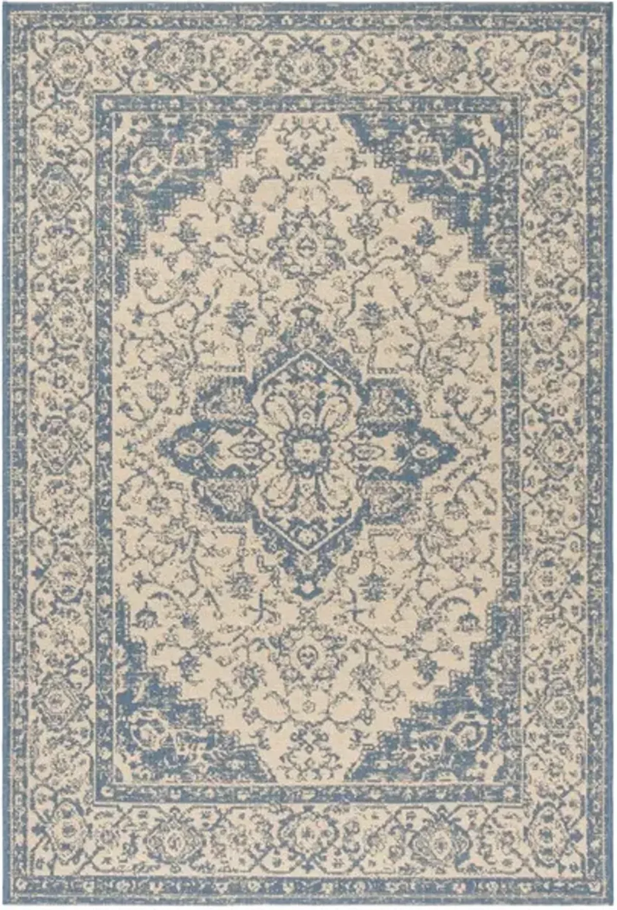 LINDEN 137 Collection LND137N-4 Cream / Blue 4' X 6'