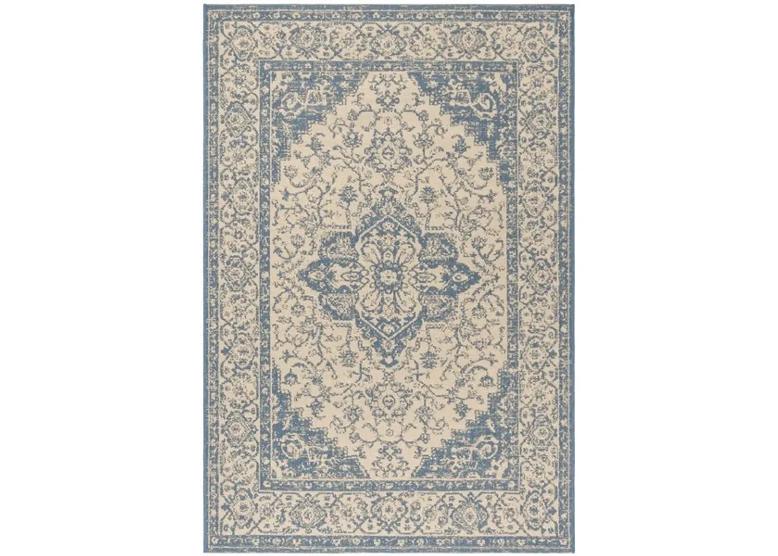 LINDEN 137 Collection LND137N-4 Cream / Blue 4' X 6'