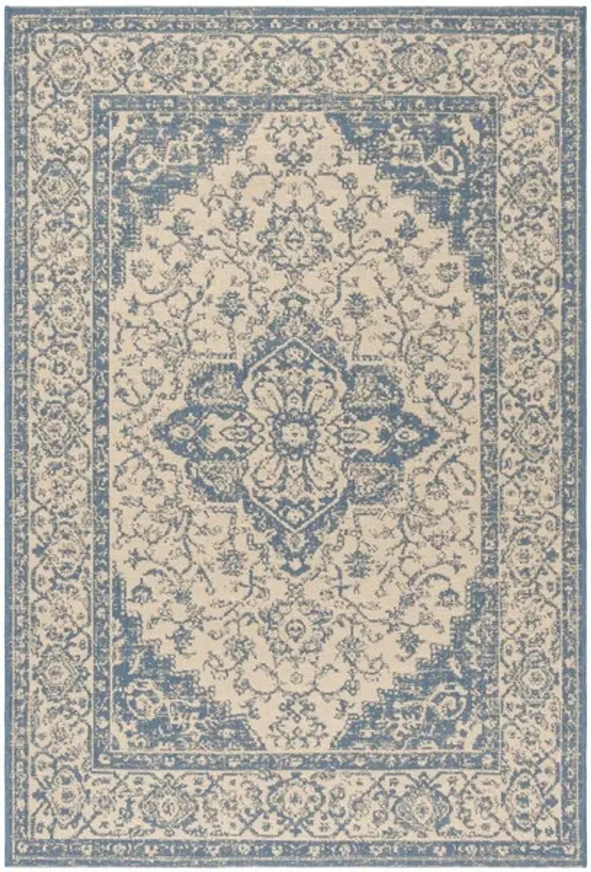 LINDEN 137 Collection LND137N-4 Cream / Blue 4' X 6'