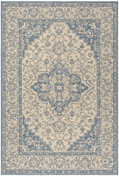 LINDEN 137 Collection LND137N-4 Cream / Blue 4' X 6'