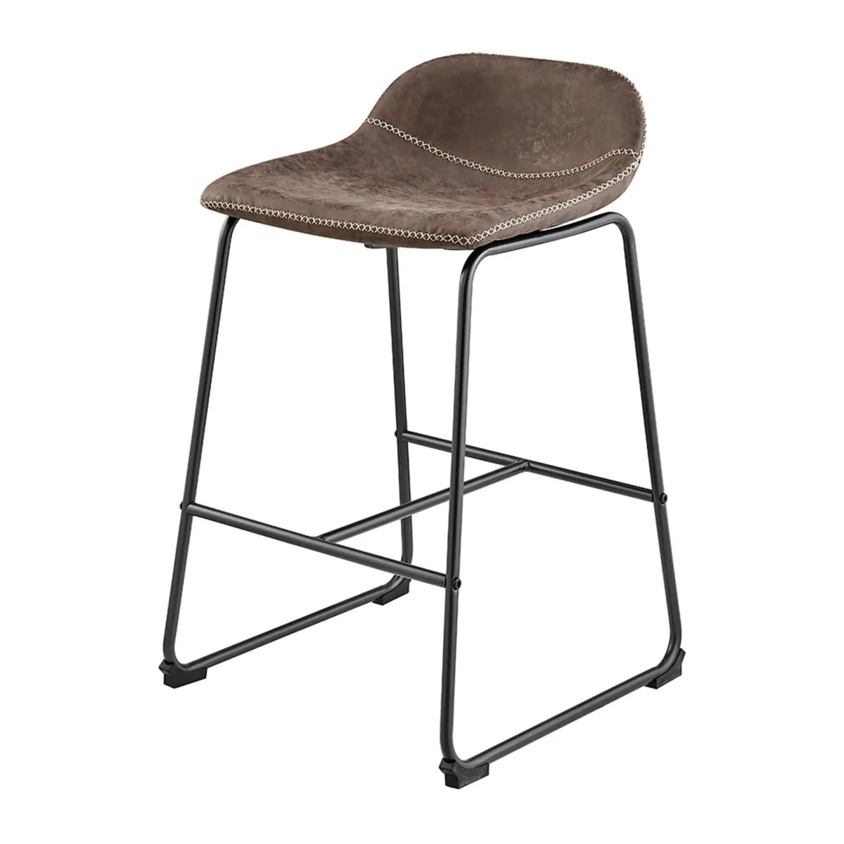 Leighton KD PU Counter Stool, Vintage Coffee Brown 