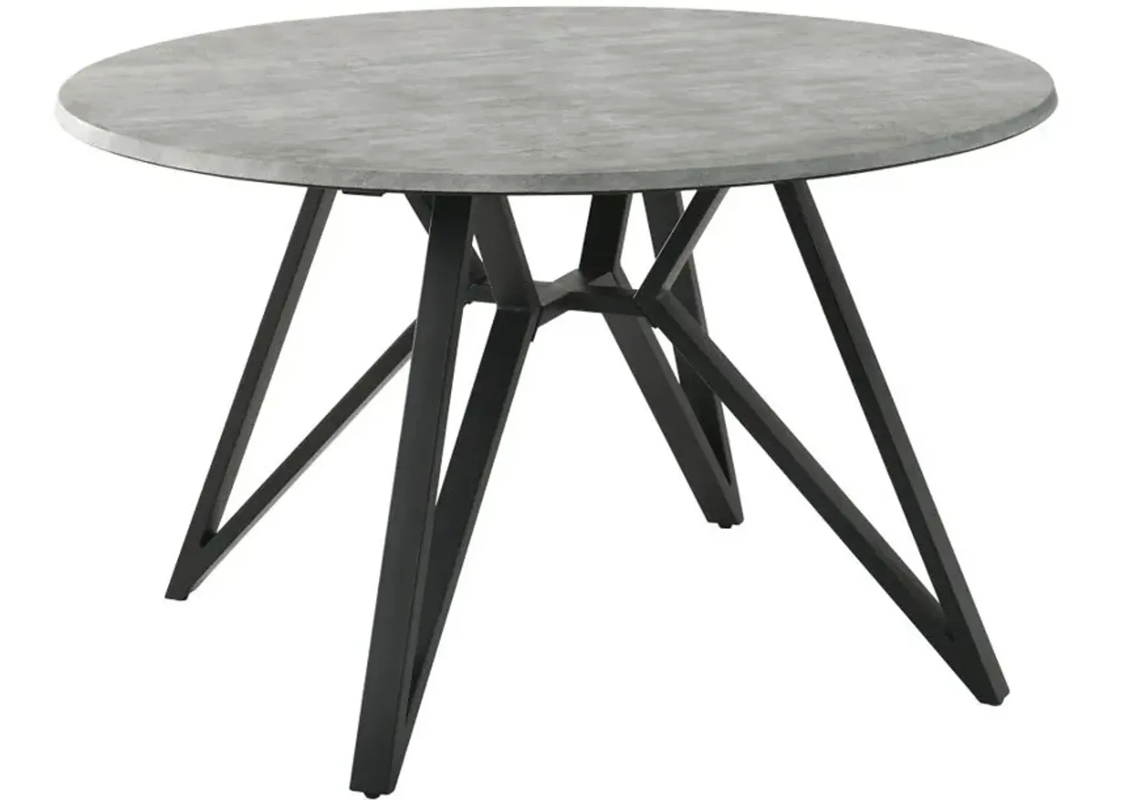 Neil Round Wood Top Dining Table Concrete and Black