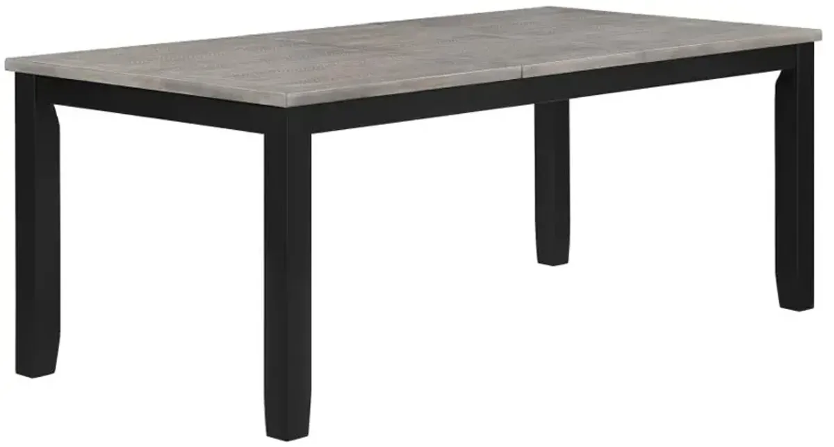 Elodie Rectangular Dining Table with Extension Grey and Black