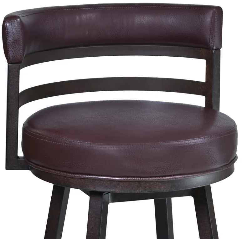 Titana 26" Barstool in Auburn Bay finish with Brown Pu upholstery