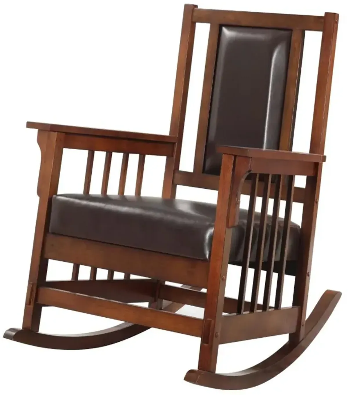 Ida Upholstered Rocking Chair Tobacco and Dark Brown