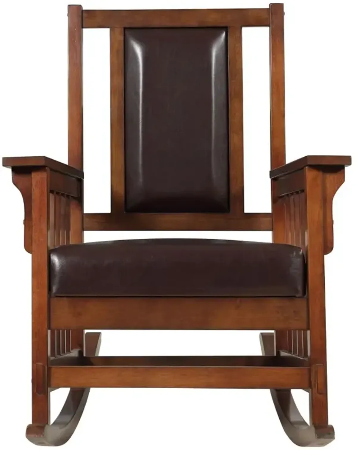 Ida Upholstered Rocking Chair Tobacco and Dark Brown