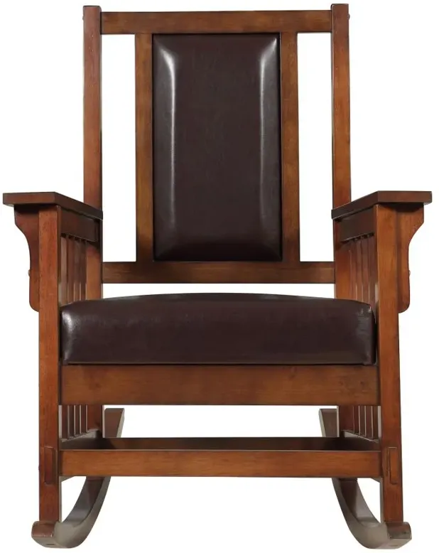 Ida Upholstered Rocking Chair Tobacco and Dark Brown