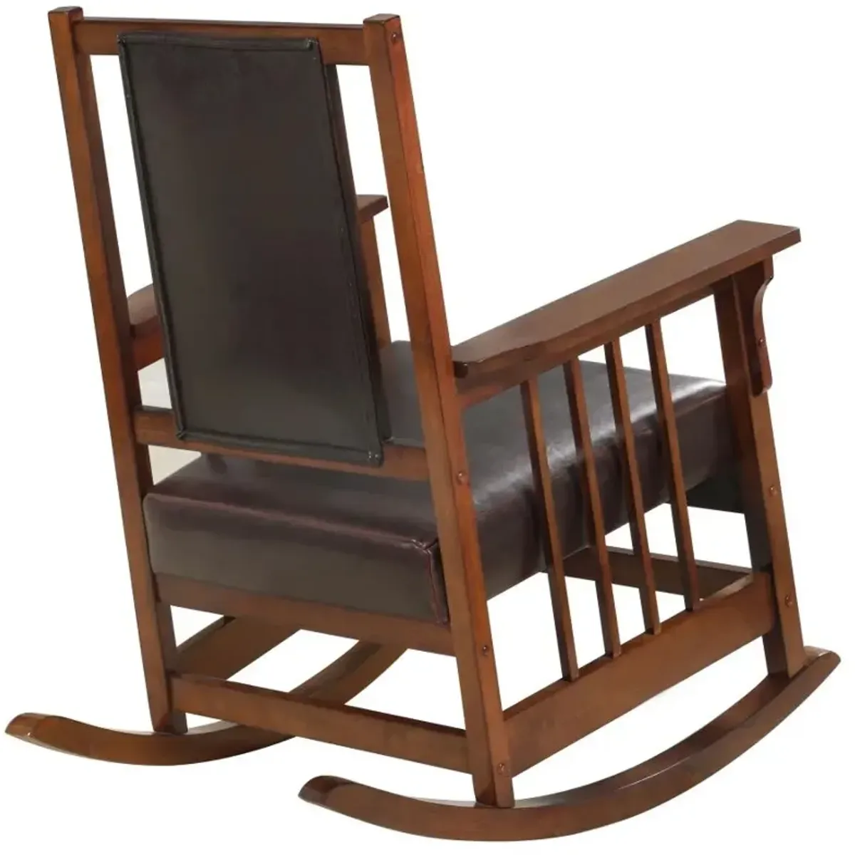 Ida Upholstered Rocking Chair Tobacco and Dark Brown