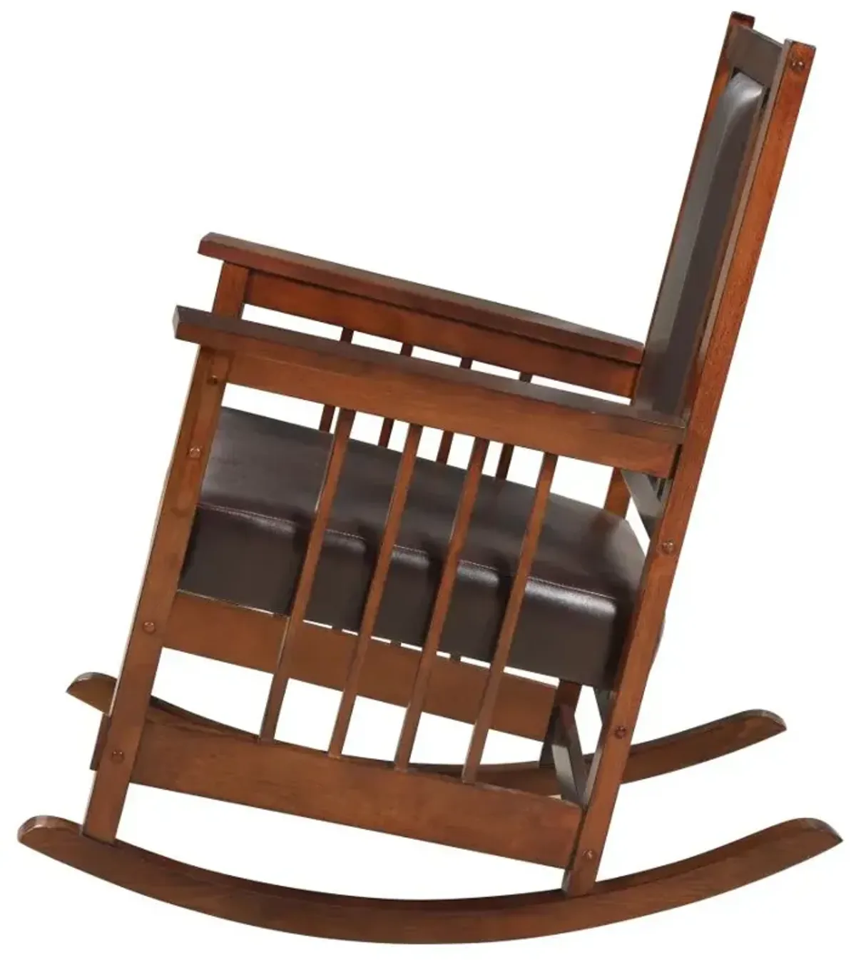 Ida Upholstered Rocking Chair Tobacco and Dark Brown