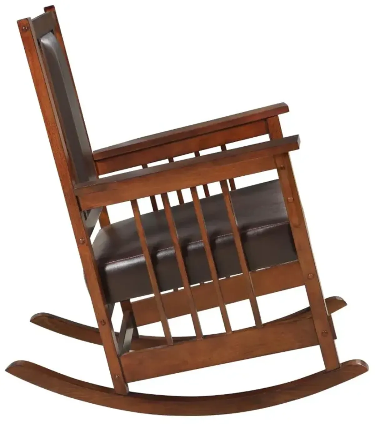 Ida Upholstered Rocking Chair Tobacco and Dark Brown