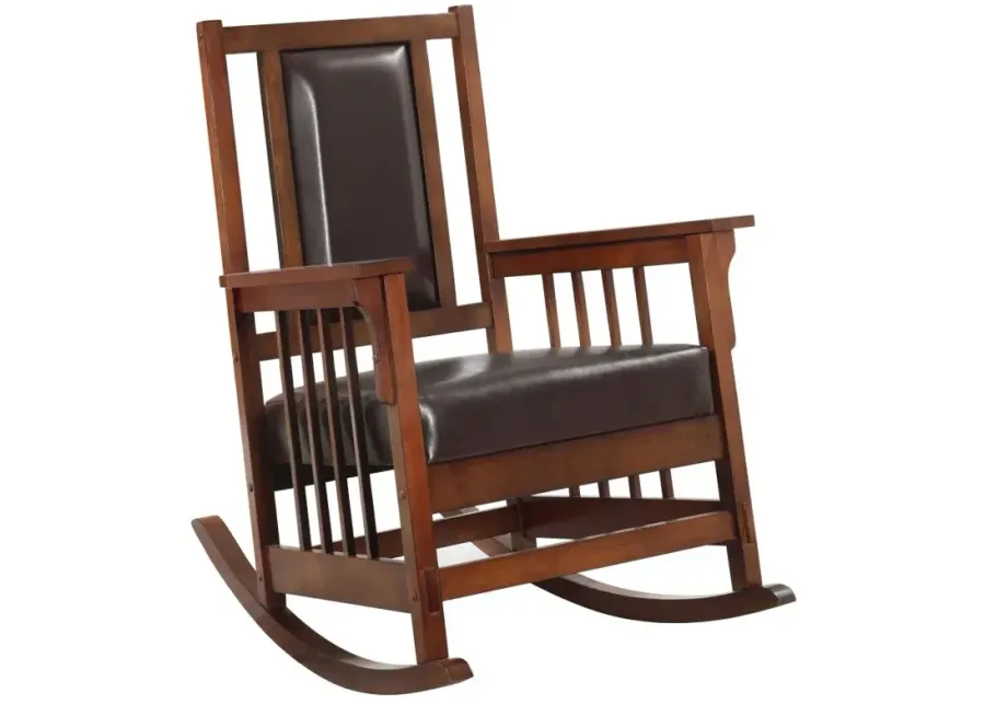 Ida Upholstered Rocking Chair Tobacco and Dark Brown