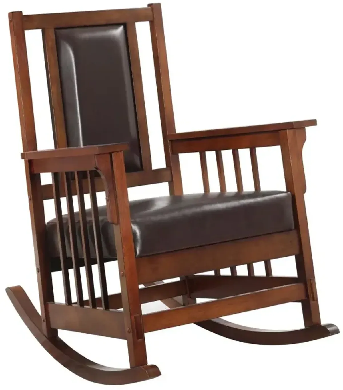 Ida Upholstered Rocking Chair Tobacco and Dark Brown