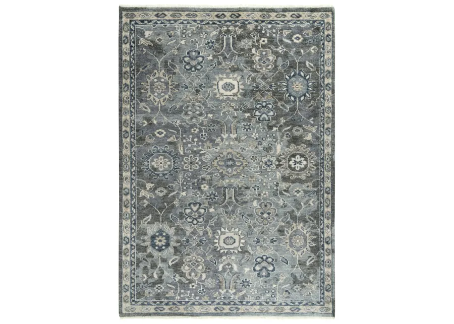 Ashton Gray  Hand Spun Wool/Tencel 6' x 9' Rectangle Rug