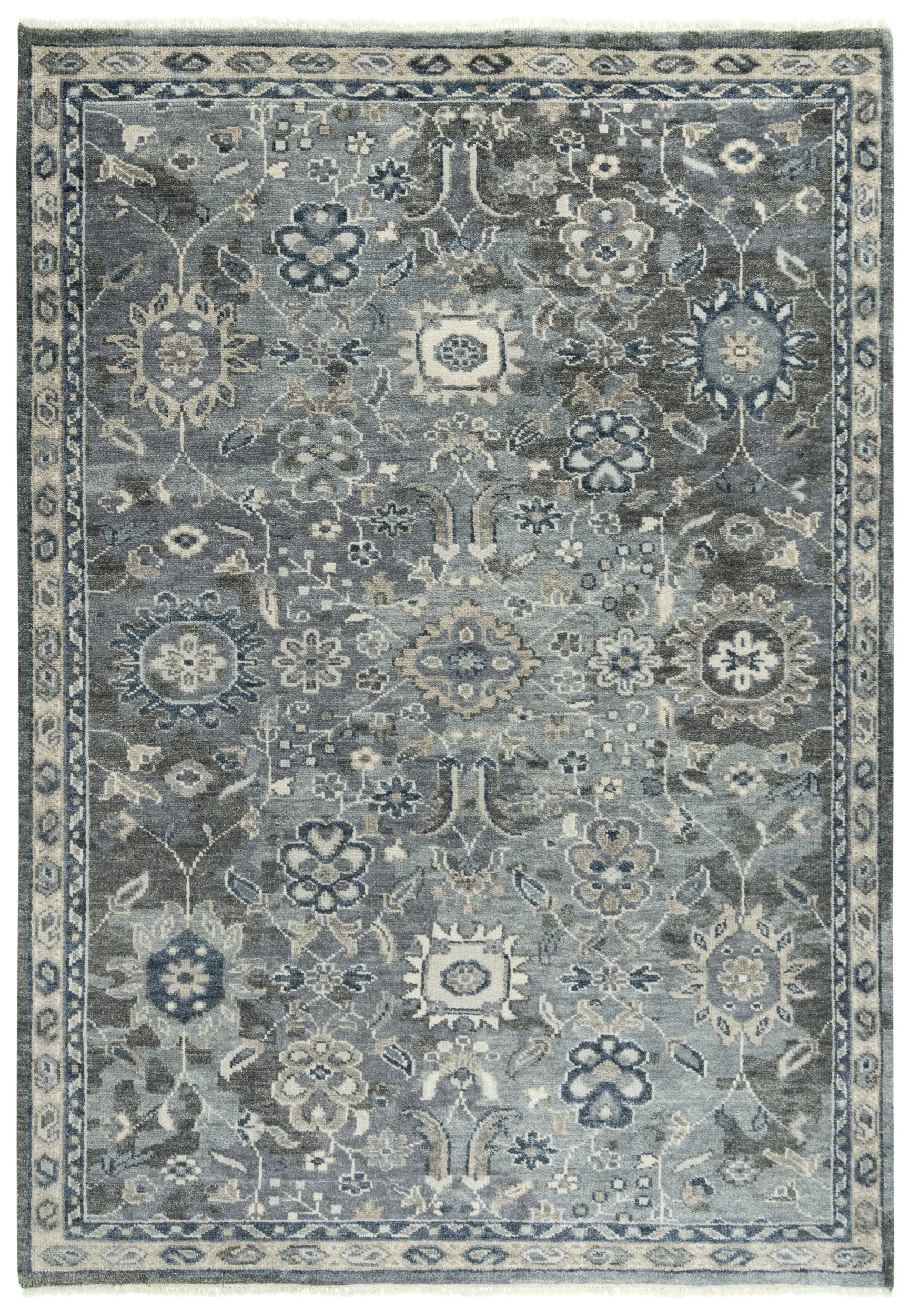 Ashton Gray  Hand Spun Wool/Tencel 6' x 9' Rectangle Rug