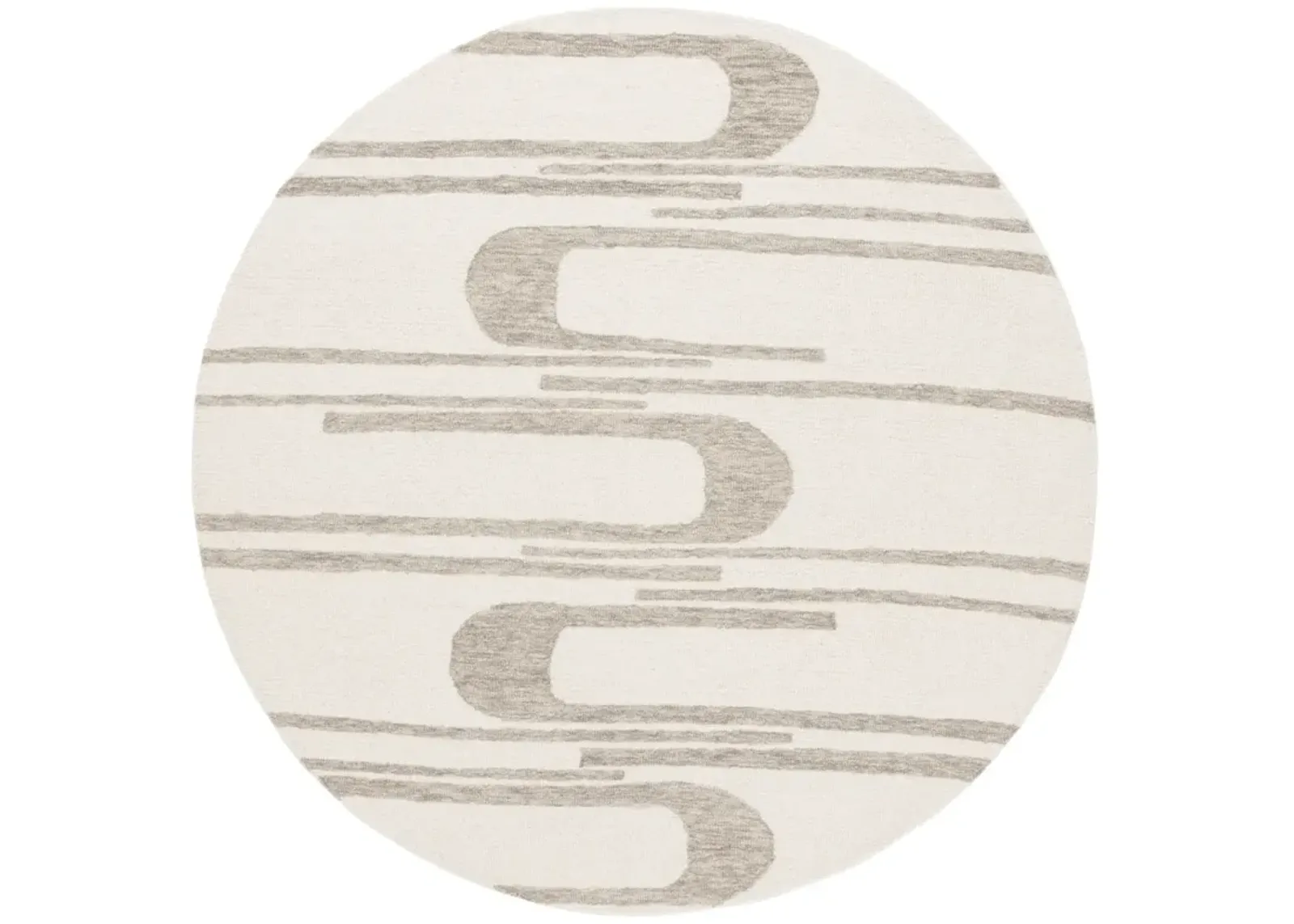 EBONY 951 IVORY  6' x 6' Round Round Rug