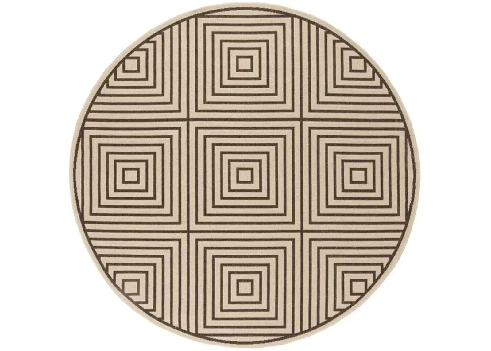 LINDEN 123 Collection LND123U-6R Creme / Brown 6'-7" X 6'-7" Round