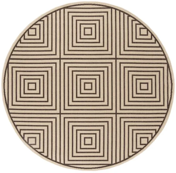 LINDEN 123 Collection LND123U-6R Creme / Brown 6'-7" X 6'-7" Round