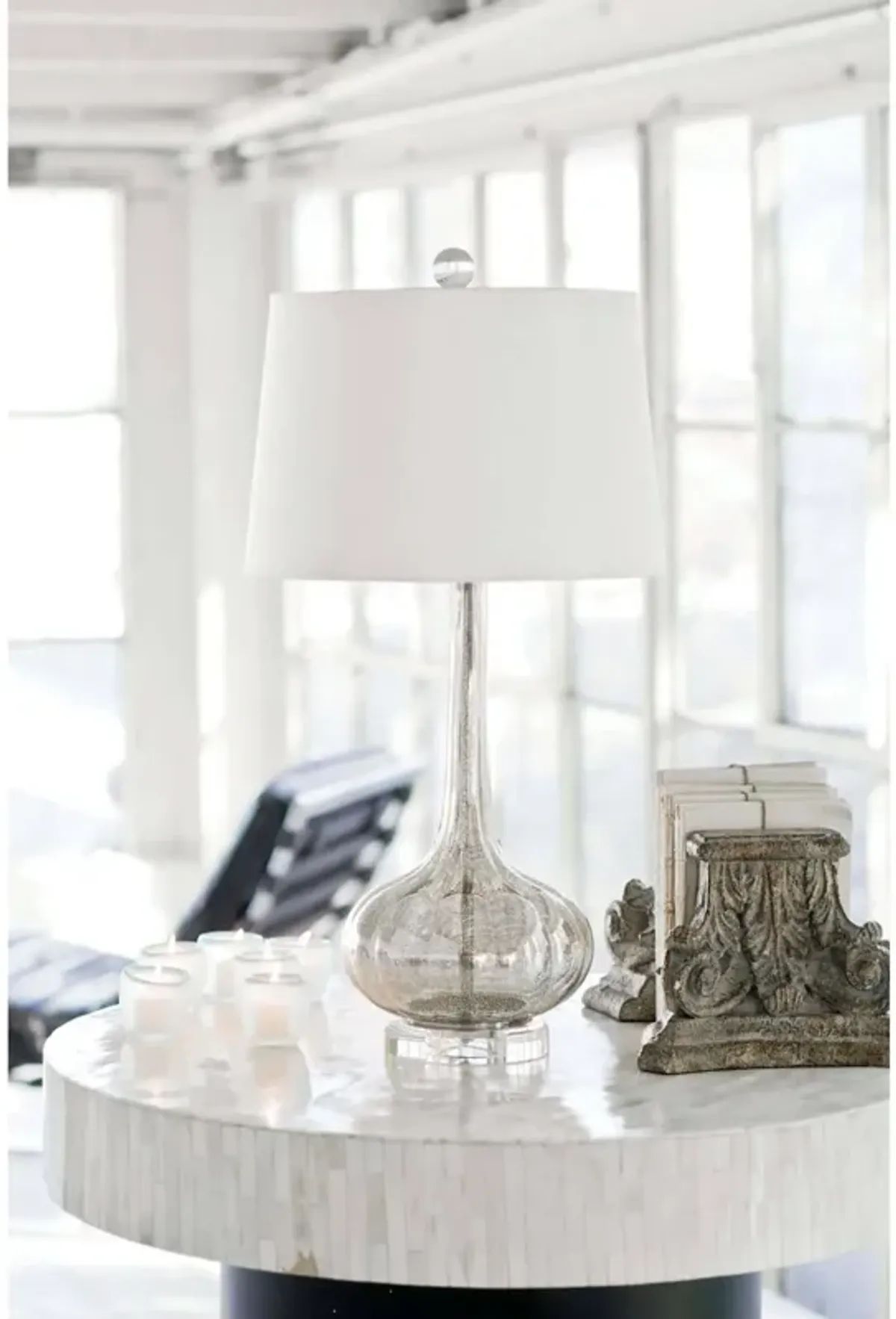 Milano Table Lamp (Antique Mercury)