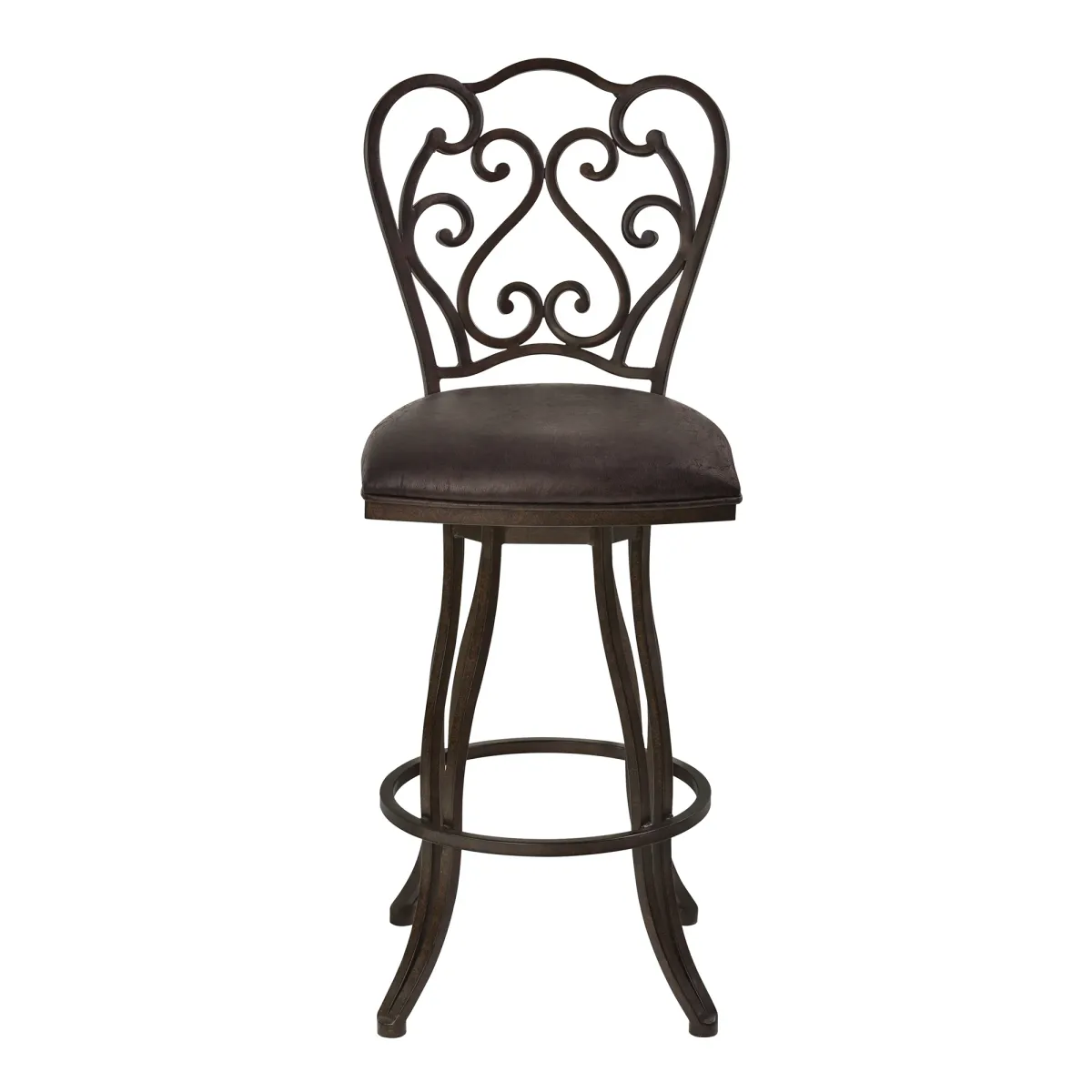 Celeste 30" Bar Height Metal Swivel Barstool in Bandero Espresso Fabric and Auburn Bay Finish