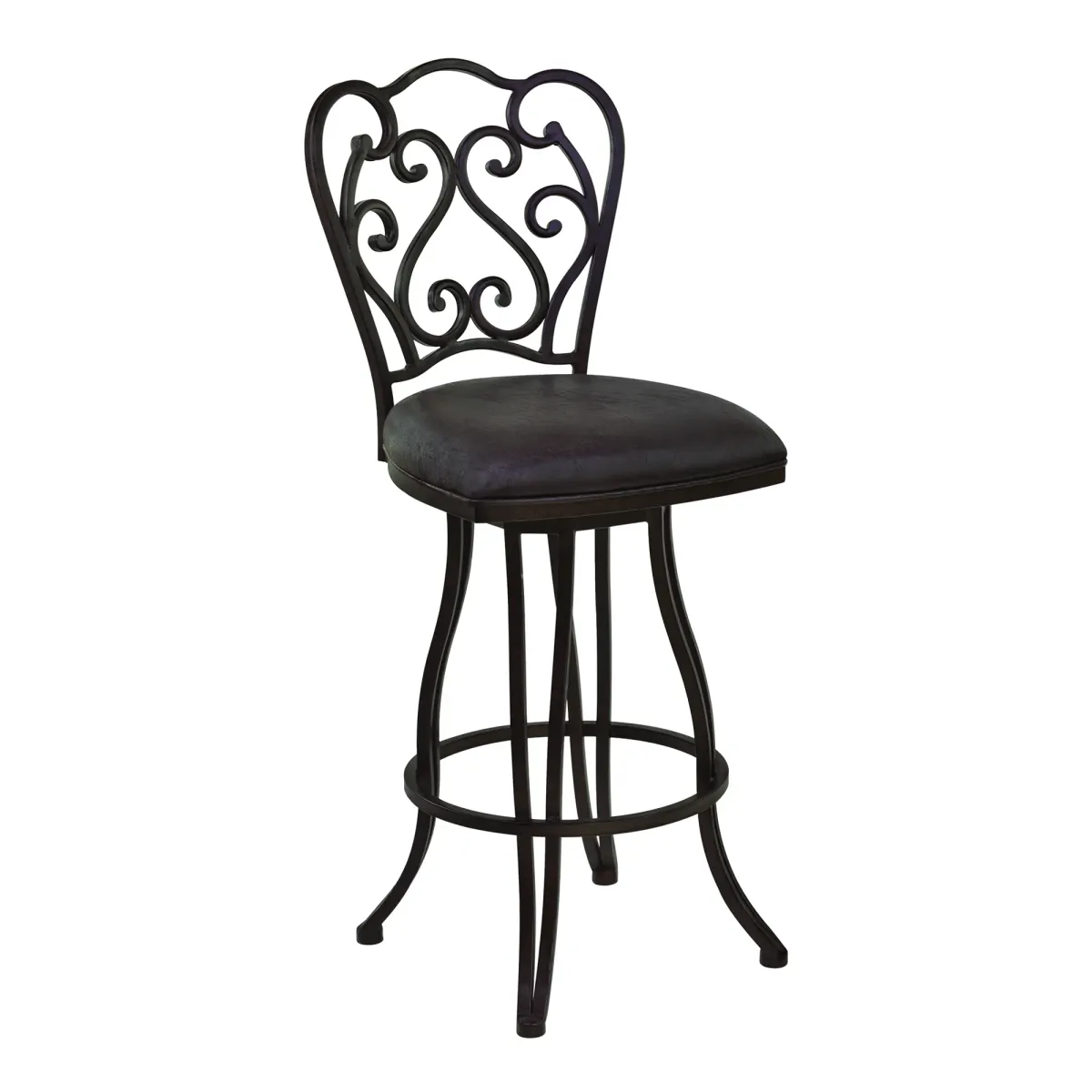 Celeste 30" Bar Height Metal Swivel Barstool in Bandero Espresso Fabric and Auburn Bay Finish