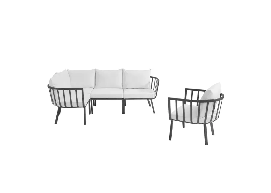 Riverside 5 Piece Outdoor Patio Aluminum Set