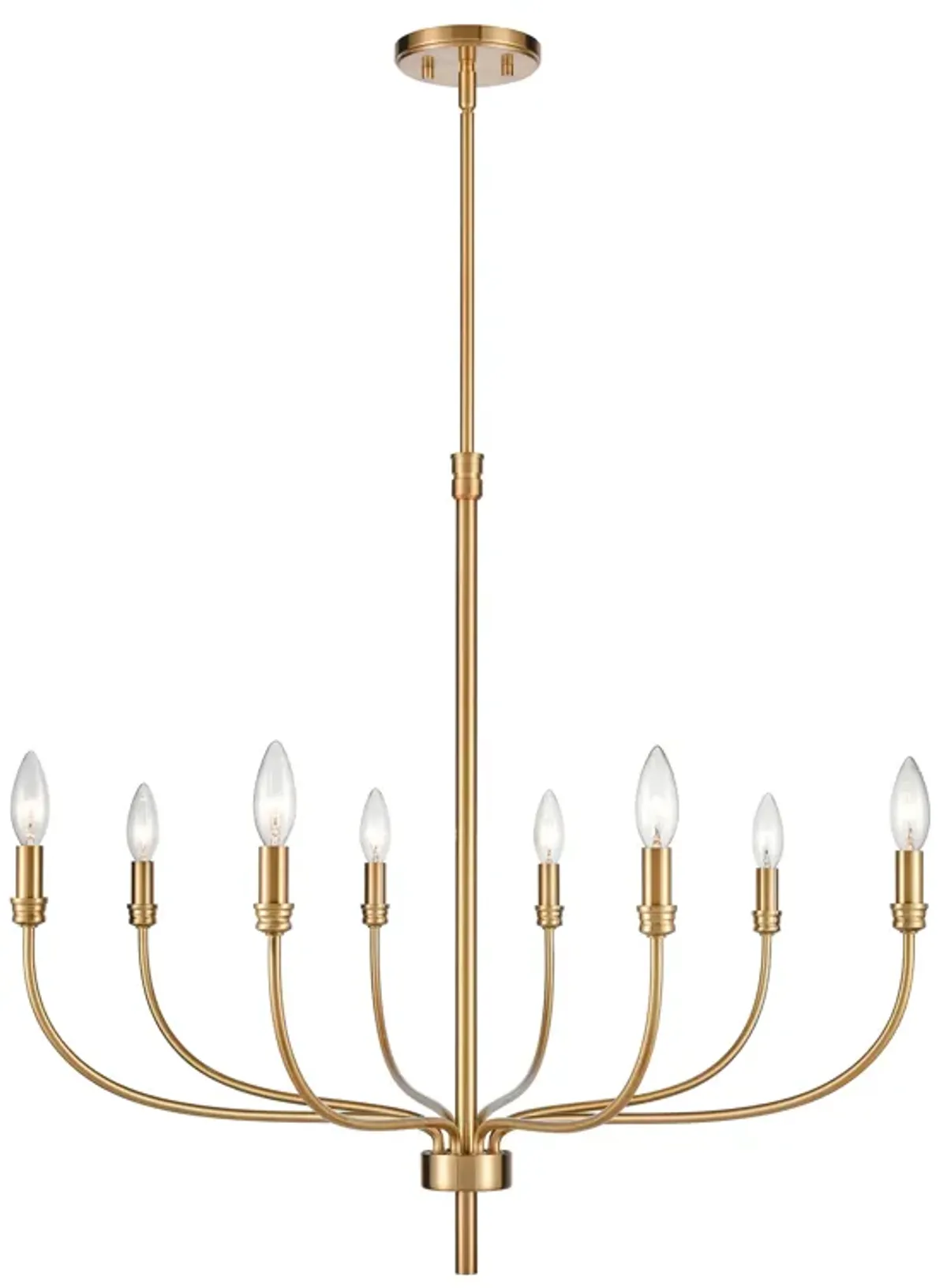 Newland 34" Wide 8-Light Chandelier - Satin Brass