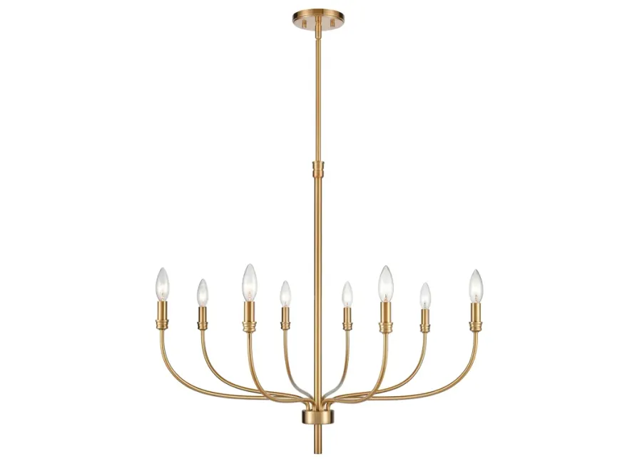 Newland 34" Wide 8-Light Chandelier - Satin Brass