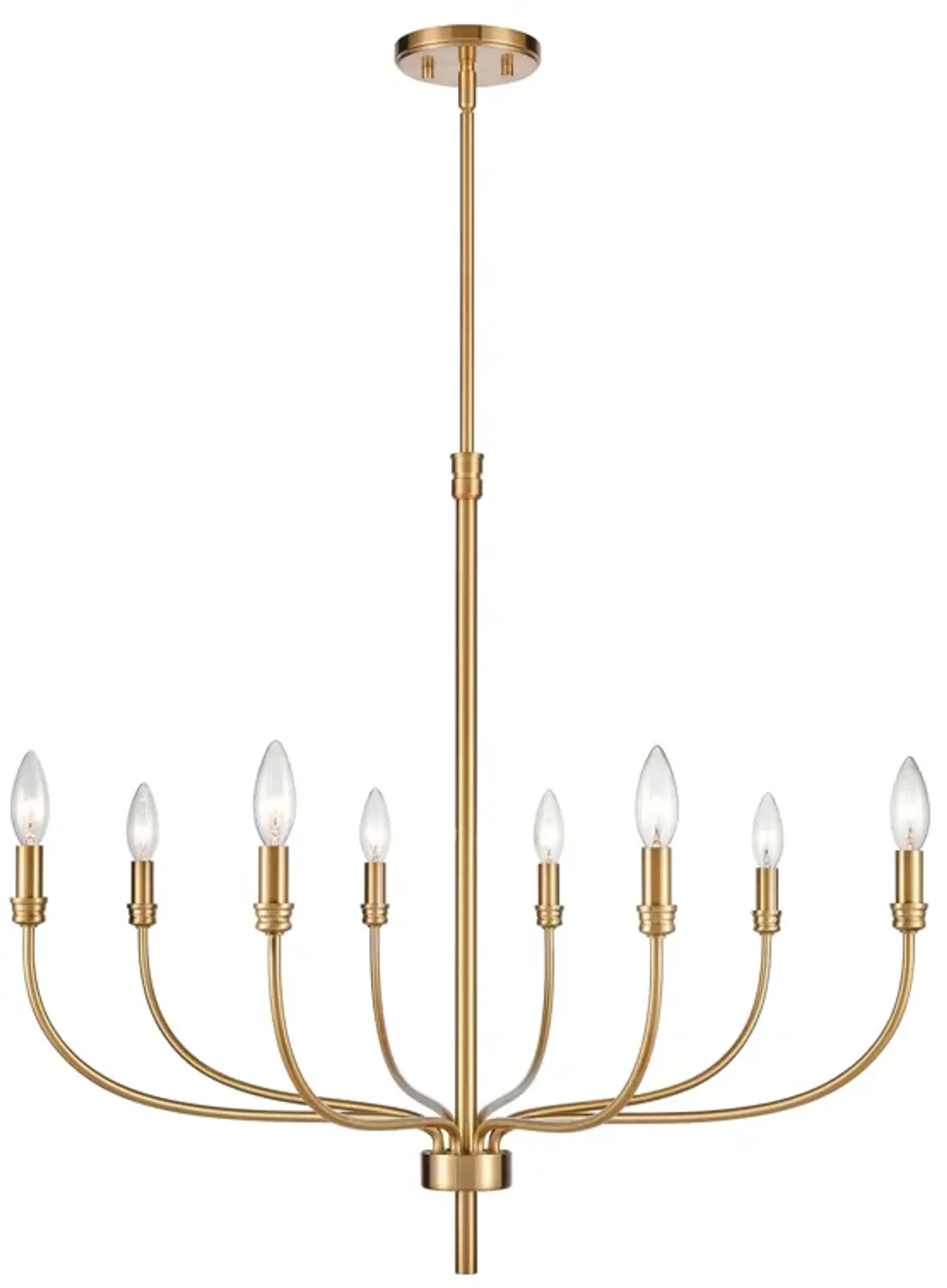 Newland 34" Wide 8-Light Chandelier - Satin Brass