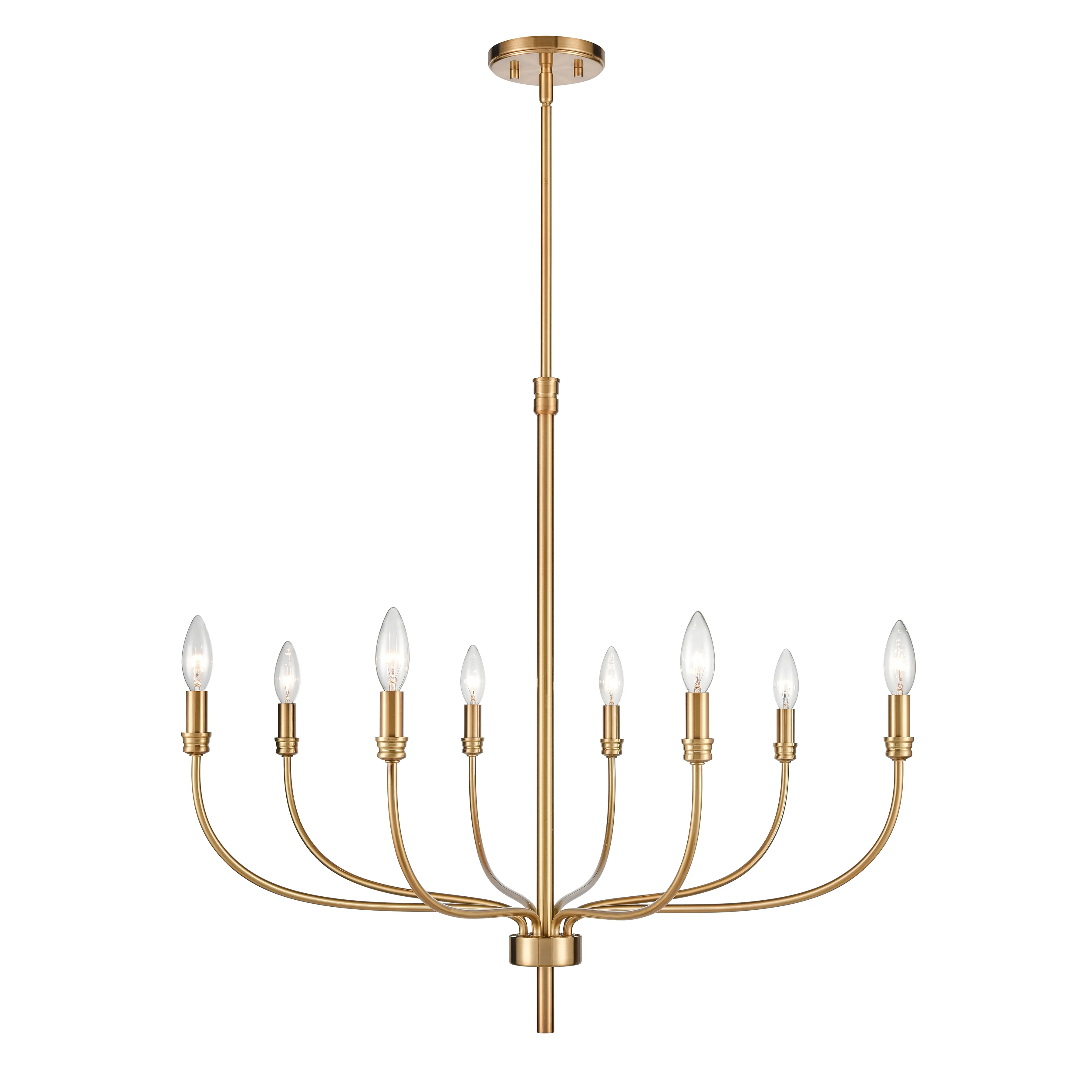 Newland 34" Wide 8-Light Chandelier - Satin Brass