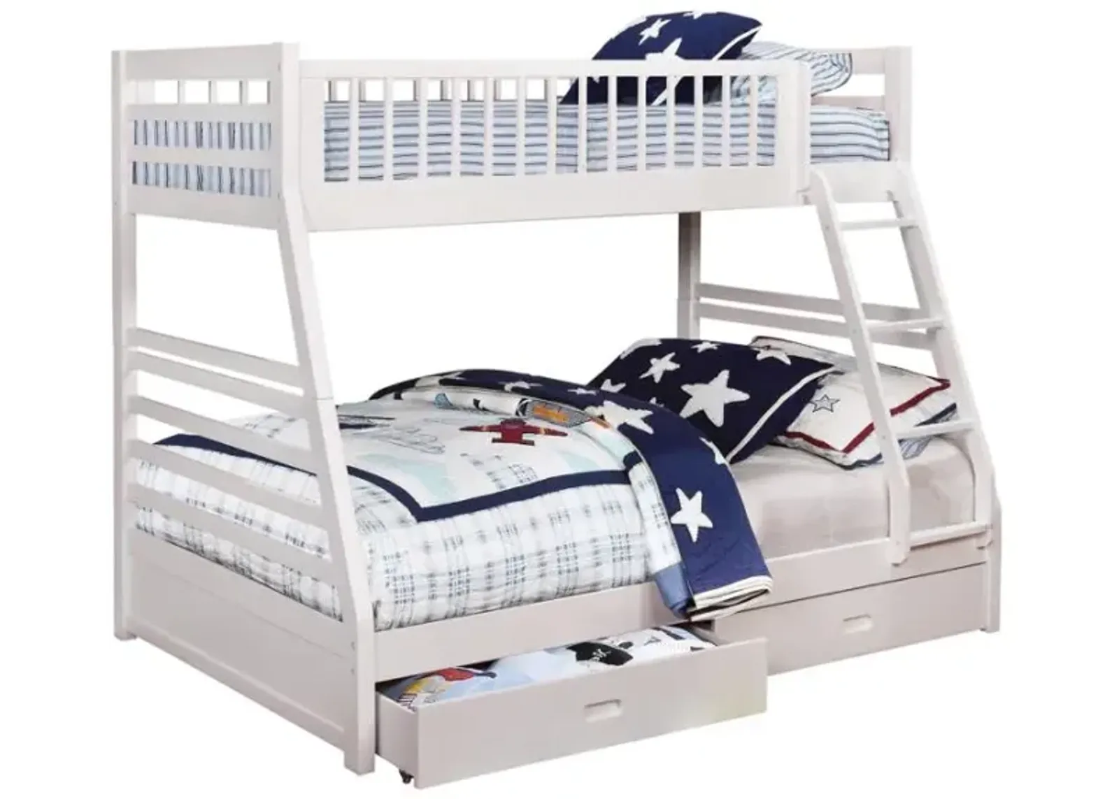 Banffshire Twin over Full 2-Drawer Bunk Bed White